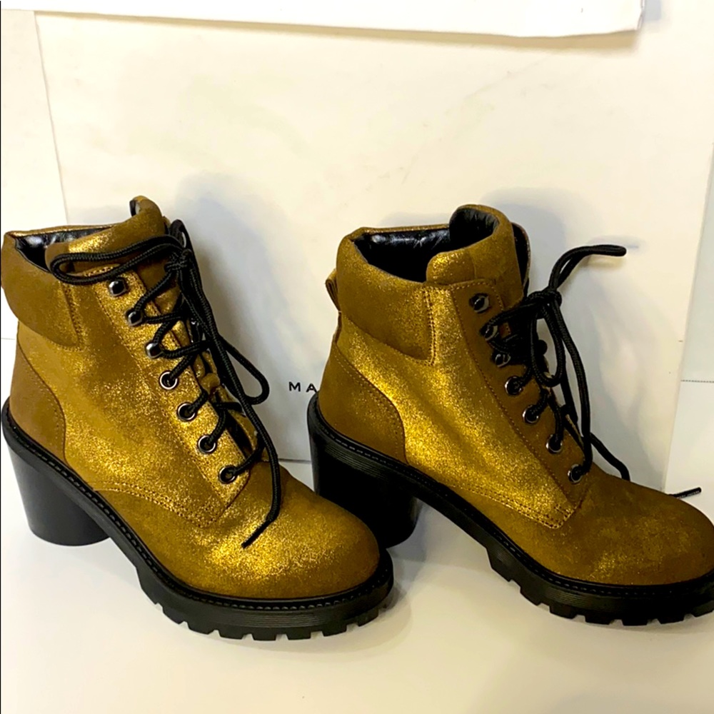 Marc Jacobs Gold Moto Boots BNIB